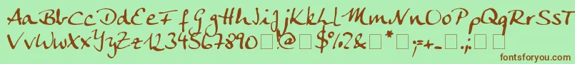 Fonte Ankecalligraph – fontes marrons em um fundo verde