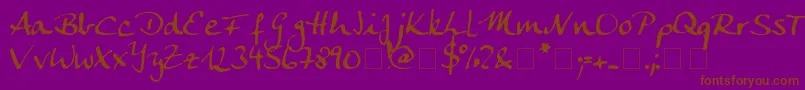 Ankecalligraph Font – Brown Fonts on Purple Background