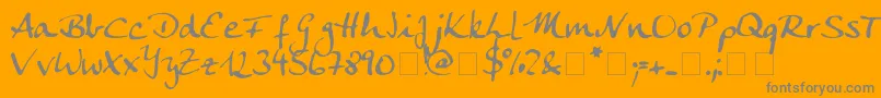 Ankecalligraph Font – Gray Fonts on Orange Background