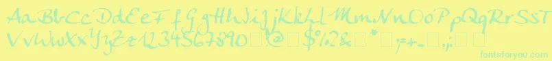 Fonte Ankecalligraph – fontes verdes em um fundo amarelo