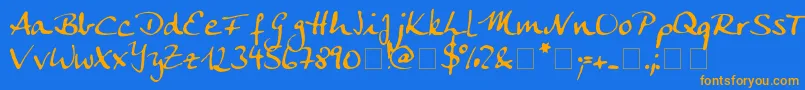 Шрифт Ankecalligraph – оранжевые шрифты на синем фоне