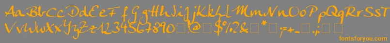 Ankecalligraph Font – Orange Fonts on Gray Background