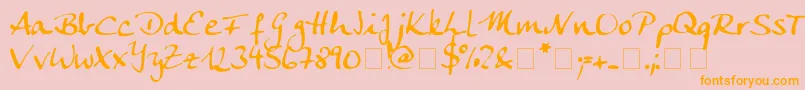 fuente Ankecalligraph – Fuentes Naranjas Sobre Fondo Rosa