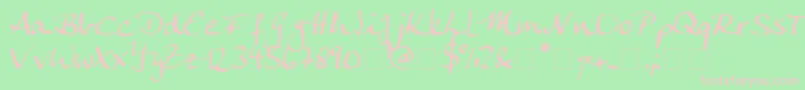 Ankecalligraph Font – Pink Fonts on Green Background