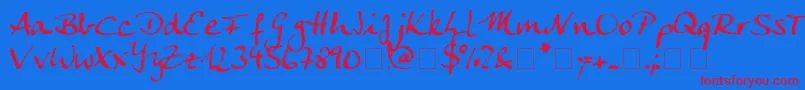 Ankecalligraph Font – Red Fonts on Blue Background