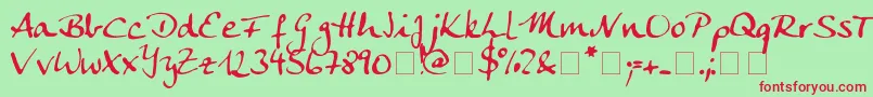 Ankecalligraph Font – Red Fonts on Green Background