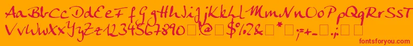 Ankecalligraph-Schriftart – Rote Schriften auf orangefarbenem Hintergrund