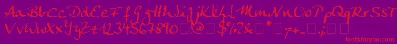 Fonte Ankecalligraph – fontes vermelhas em um fundo violeta