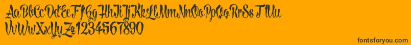 LovelymadnessDemoversion Font – Black Fonts on Orange Background