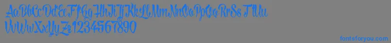 LovelymadnessDemoversion-Schriftart – Blaue Schriften auf grauem Hintergrund