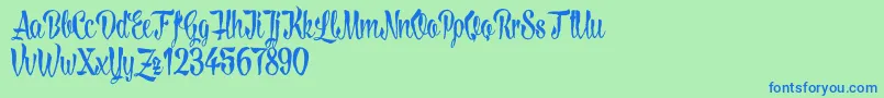 LovelymadnessDemoversion Font – Blue Fonts on Green Background