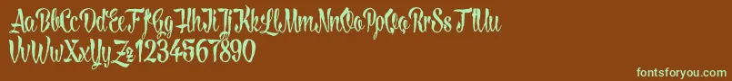 LovelymadnessDemoversion Font – Green Fonts on Brown Background
