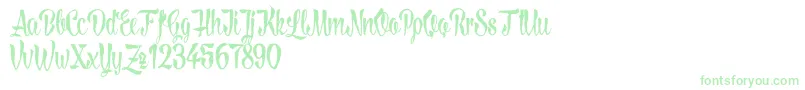 Fonte LovelymadnessDemoversion – fontes verdes em um fundo branco