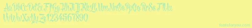 LovelymadnessDemoversion Font – Green Fonts on Yellow Background