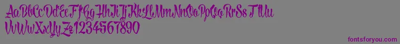 LovelymadnessDemoversion-fontti – violetit fontit harmaalla taustalla