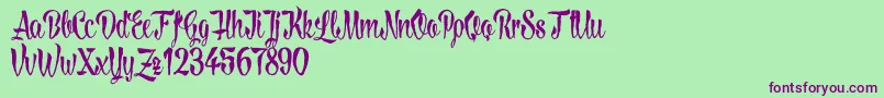 LovelymadnessDemoversion Font – Purple Fonts on Green Background