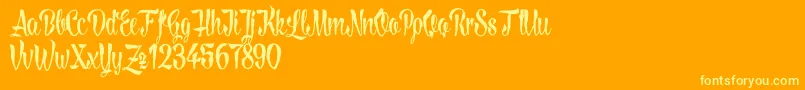 LovelymadnessDemoversion Font – Yellow Fonts on Orange Background
