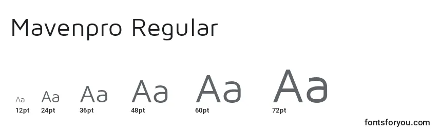 Размеры шрифта Mavenpro Regular