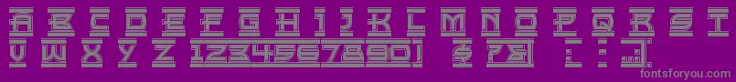 Empirestate-Schriftart – Graue Schriften auf violettem Hintergrund