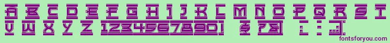 Empirestate Font – Purple Fonts on Green Background