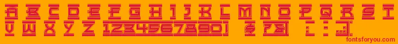 Empirestate Font – Red Fonts on Orange Background