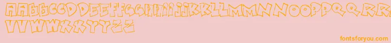 Fonte Boredsb – fontes laranjas em um fundo rosa