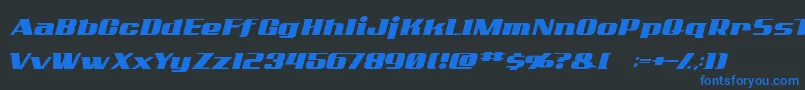 Addcn ffy Font – Blue Fonts on Black Background