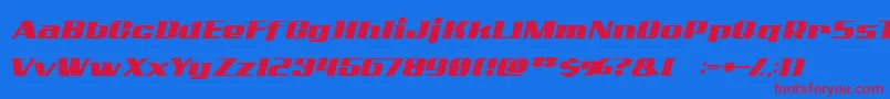 フォントAddcn ffy – 赤い文字の青い背景