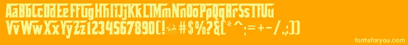 Corleone Font – Yellow Fonts on Orange Background