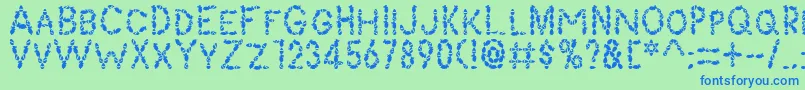 Easterbunny Font – Blue Fonts on Green Background