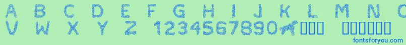 Шрифт CftypocraftRegular – синие шрифты на зелёном фоне