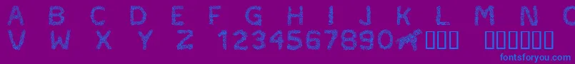 Fonte CftypocraftRegular – fontes azuis em um fundo violeta