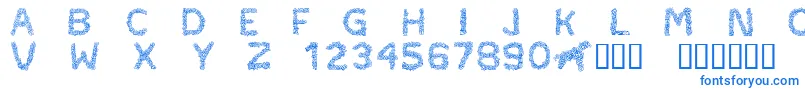 CftypocraftRegular-fontti – siniset fontit valkoisella taustalla