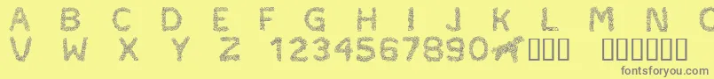 CftypocraftRegular-Schriftart – Graue Schriften auf gelbem Hintergrund