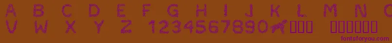 Czcionka CftypocraftRegular – fioletowe czcionki na brązowym tle
