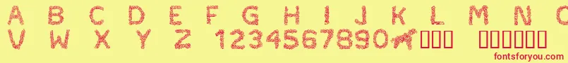 CftypocraftRegular-Schriftart – Rote Schriften auf gelbem Hintergrund