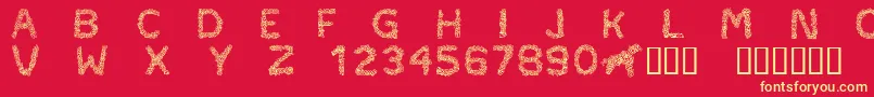 CftypocraftRegular-fontti – keltaiset fontit punaisella taustalla