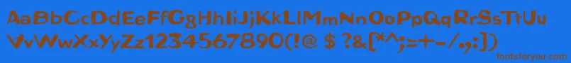 BrutaWoodcut-fontti – ruskeat fontit sinisellä taustalla
