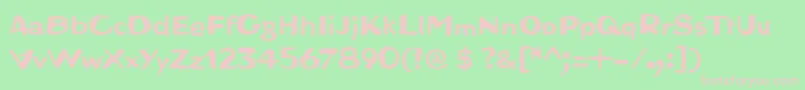 フォントBrutaWoodcut – 緑の背景にピンクのフォント