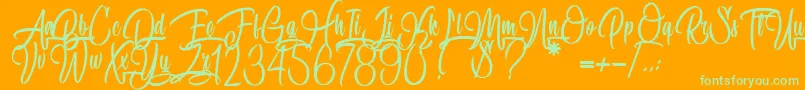 SpecialityOfRodrigues Font – Green Fonts on Orange Background