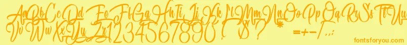 SpecialityOfRodrigues Font – Orange Fonts on Yellow Background