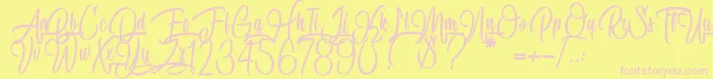 SpecialityOfRodrigues Font – Pink Fonts on Yellow Background