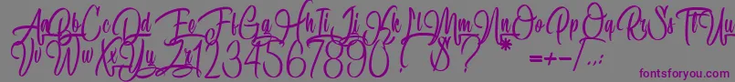 SpecialityOfRodrigues Font – Purple Fonts on Gray Background