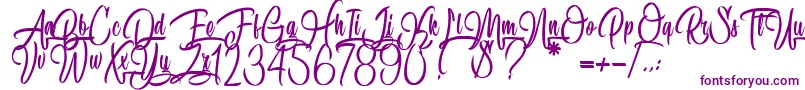 SpecialityOfRodrigues-Schriftart – Violette Schriften auf weißem Hintergrund