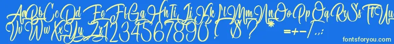 SpecialityOfRodrigues Font – Yellow Fonts on Blue Background