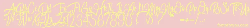 SpecialityOfRodrigues Font – Yellow Fonts on Pink Background