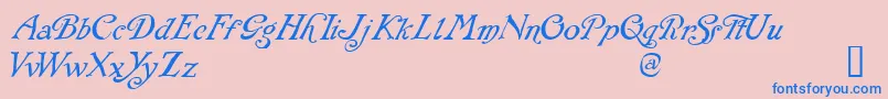 RackhamItalic Font – Blue Fonts on Pink Background