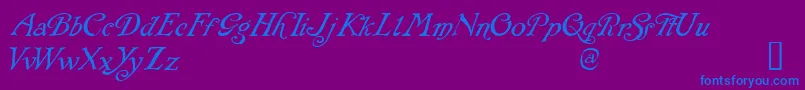 RackhamItalic Font – Blue Fonts on Purple Background