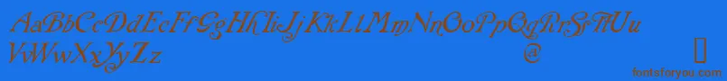 RackhamItalic Font – Brown Fonts on Blue Background