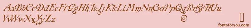 RackhamItalic-Schriftart – Braune Schriften auf rosa Hintergrund